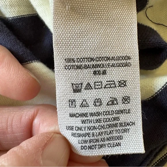 We The Free People Striped Peplum Mock Neck Tunic Top Size Small French Sailor - Picture 14 of 15